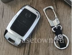 Чехол для смарт ключа киа спортейдж 4 (чёрный комби)