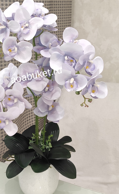 Композиция из искусственных цветов Орхидея голубая кашпо малое № ОР007