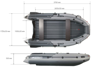 Лодка надувная SKAT TRITON 370NDFi с интегрированным фальшбортом
