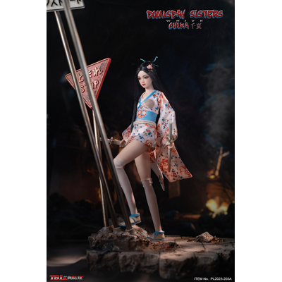 Пост-апок японка в белом - КОЛЛЕКЦИОННАЯ ФИГУРКА 1/6 Doomsday Sisters Chika White (PL2023-203A) - TBLeague