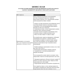 Индивидуальный бизнес-план для соцконтракта
