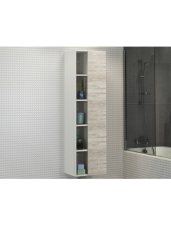 Шкаф-колонна "Прага-45" дуб белый