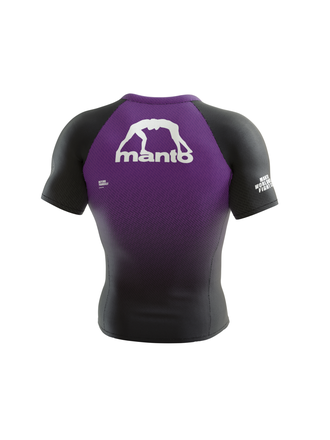 Купить футболку MANTO rashguard RANK purple в черно-фиолетовом цвете для тренировок фото сзади