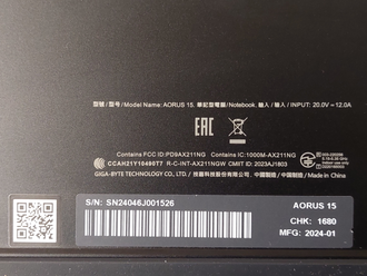 AORUS 15 BKF ( 15.6 QHD IPS 165Hz i7-13620H RTX4060 (8Gb) 16Gb 1024Gb SSD )