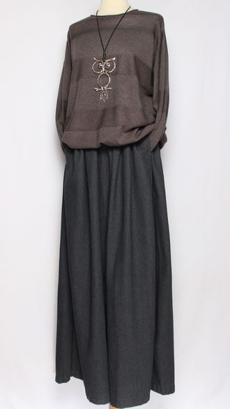 Джемпер "ПОЛОСКИ КУЛИСКА" шоколад, белый, бежевый, серый, джинс, розовый р.46-54