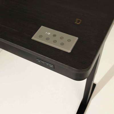 Умный стол 140×70 чёрный | массив дуба графит