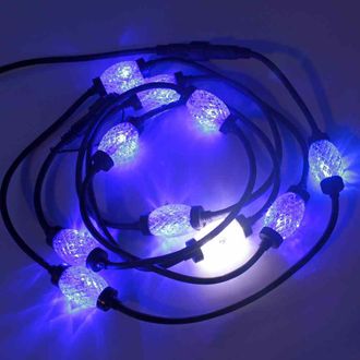 Гирлянда "Диамант", 10 ламп, 3 м, синий фон/белая вспышка, уличная