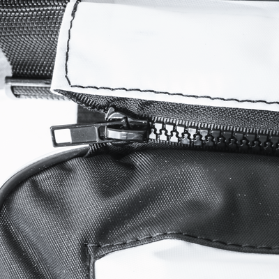 Комплект накладок на сиденья с сумкой 86*20 см ткань черно-белый