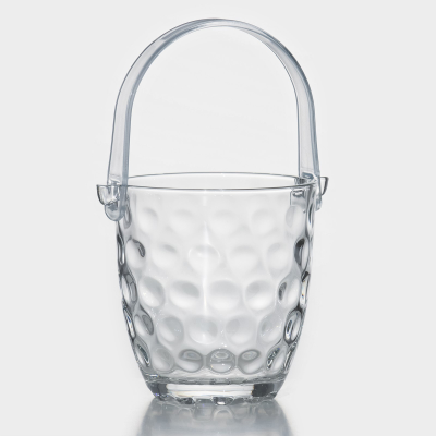 Ведерко для льда, 700 мл, стеклянное с платиковыми щипцами