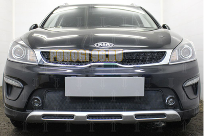 Защита радиатора KIA Rio X-Line 2017- (3 части) black низ