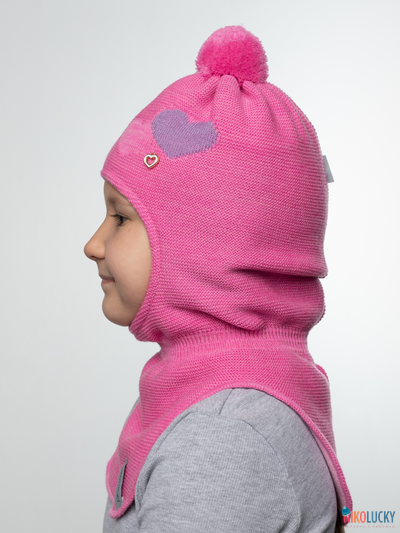 Шапка-шлем 21101-12 подклад 100% полиэстер, ярко-розовый 48-50