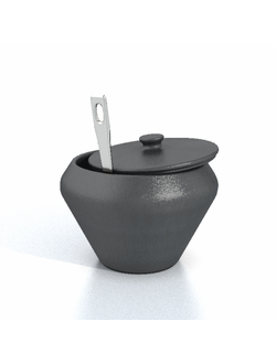 посуда Горшок чугунный с половником