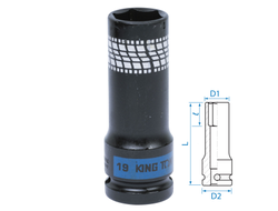 Головка торцевая ударная глубокая 1/2", 19 мм, тонкостенная KING TONY 441519M