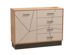 Спальня ГАММА - Комод 54.08 Таксония/Черный/Грей