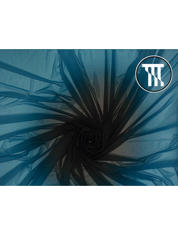 Сетка-стрейч градиент, цв. Черный + Глубокий океан (R=75см)