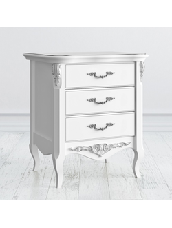 ПРИКРОВАТНАЯ ТУМБА 3 ЯЩИКА SILVERY ROME (L60*P48*H68) S117-K00-S