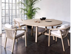 Стол круглый для сада из акации Rimini 180 см