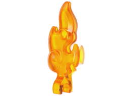 Wave Rounded Straight Small with Clip End Flame, Trans-Orange (80519 / 6375788)
