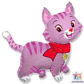 Шар Котенок / Кошка/ Кот фольга  90 см ( шар + гелий + лента)