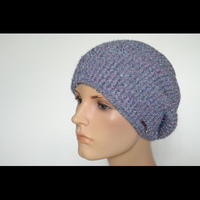 Голубой вязаный берет Vizio Италия 1079 В