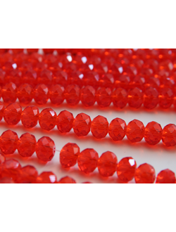 Бусины стеклянные граненые Rondelle на нити 8 мм