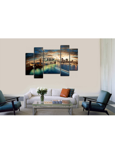 Модульная картина "Блеск ночного города"