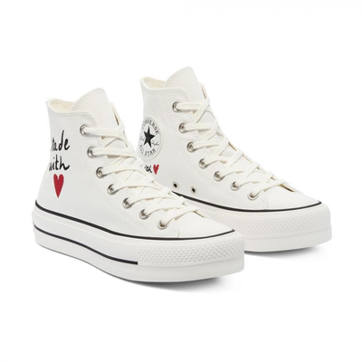 Converse All Star Lift Valentines Day белые высокие на платформе