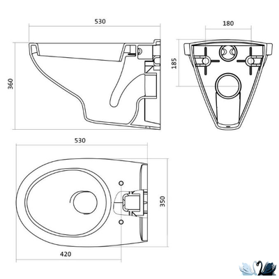 Комплект ПЭК Santek Бореаль 1.WH50.1.775. Инсталляция с кнопкой (черный, матовый) и подвесной унитаз с сиденьем микролифт