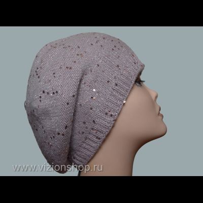 Розовый берет вязаный женский Vizio Визио Италия 6160