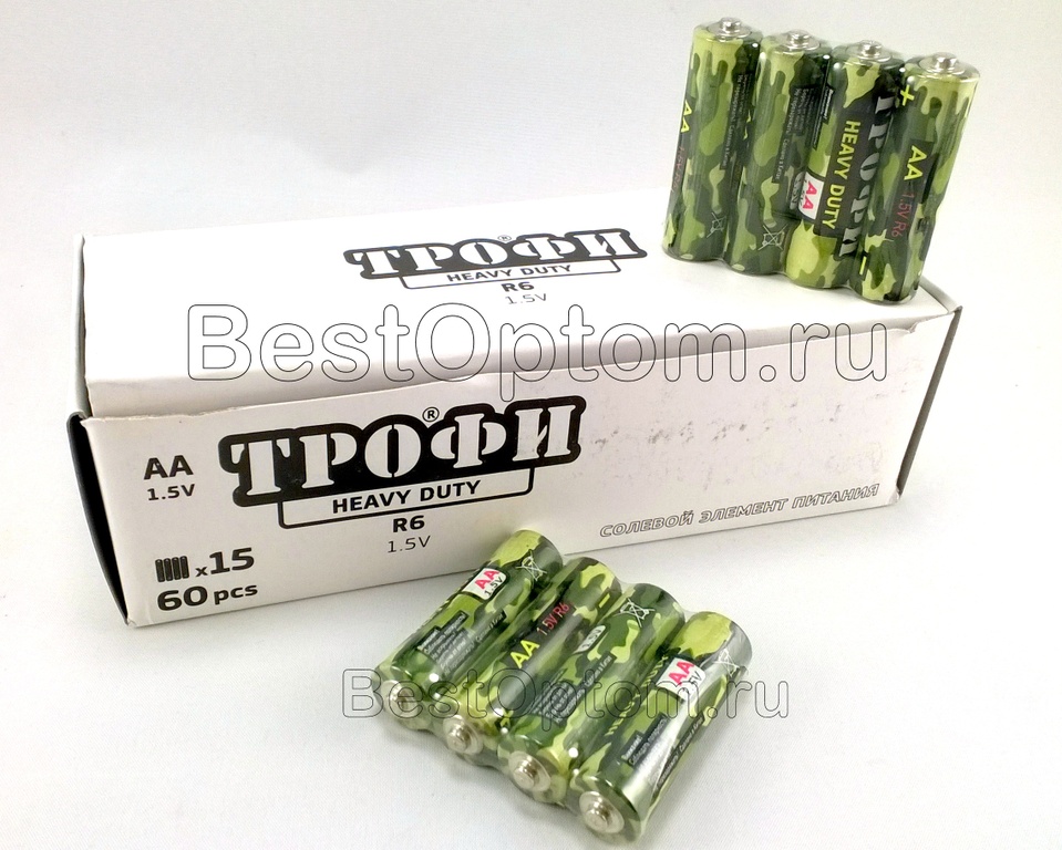 Пальчиковые Батарейки Трофи AA оптом