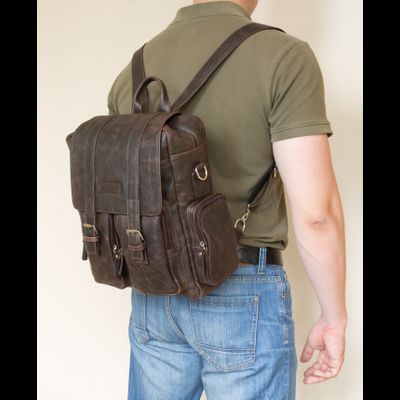 Кожаный рюкзак-сумка Fiorentino brown (арт. 3003-04)