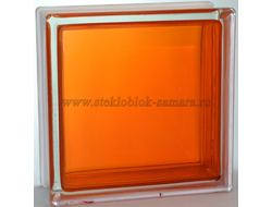 Стеклоблок Vitrablok окрашенный внутри гладкий оранжевый