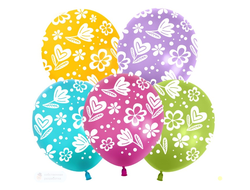 Шар Цветочки, Ассорти, пастель,