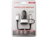 Набор 2 в 1 для зарядки мобильных устройств, ток зарядки 2,4А,  AUTOSTANDART