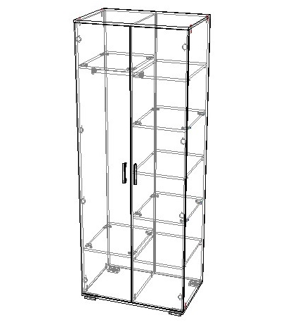 Шон-13 шкаф двухдверный распашной Венге/Дуб молочный