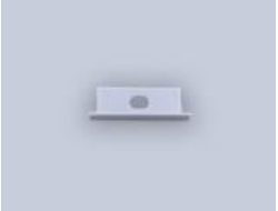 Заглушка встраиваемого алюминиевого профиля, проходная - Eleganz 25097 - размер 34х12 мм