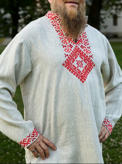 &quot;Царская&quot; славянская рубаха - лён 100%
