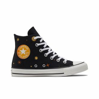 Кеды Converse All Star черные высокие со звездами