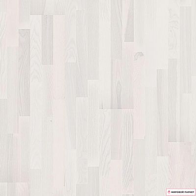 Паркетная доска PolarWood Classic Ясень Рикотта Белый Матовый 188 мм 3-х полосная без фаски лак замок 2G толщина 14 мм 3.41 м2