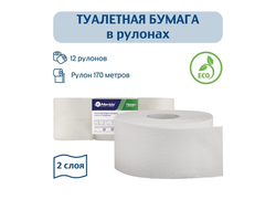 TB2401 Merida Комфорт Туалетная бумага в мини-рулонах 170 метров 2 слоя белая
