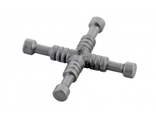 Minifigure, Utensil Tool 4-Way Lug Wrench, Flat Silver (11402d / 6103444)