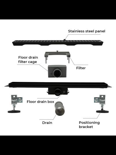 Душевой трап черный 70*800 мм GAPPO G86007-36