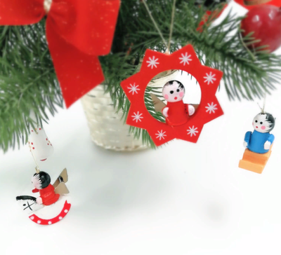 Набор деревянных елочных игрушек 10шт/уп