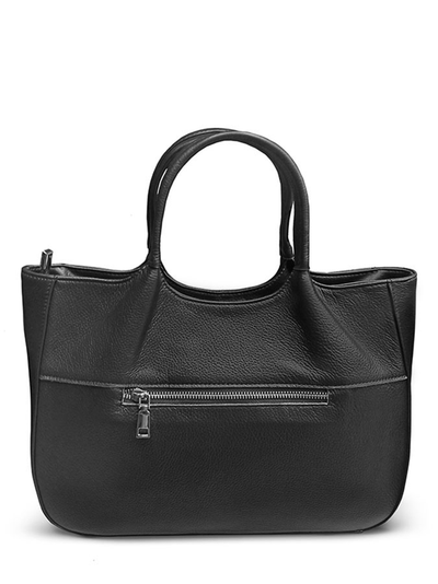 (АРТИКУЛ: 10009/0/8) СУМКА ЖЕНСКАЯ, СРЕДНЕГО РАЗМЕРА, НАТУРАЛЬНАЯ КОЖА, ЧЕРНАЯ, С ПЛЕЧЕВЫМ РЕМНЕМ