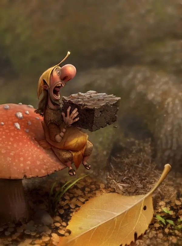 Эльф на грибе.
Иллюстрация от Sam Nielson