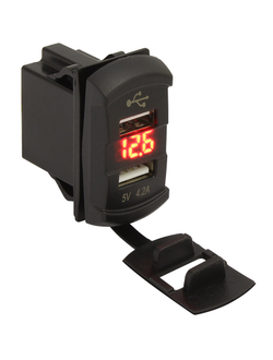 Зарядные гнезда USB в виде клавиши Marina, 4,2 А, вольтметр