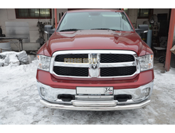 Защита переднего бампера двойная d76/60 для Dodge RAM 1500