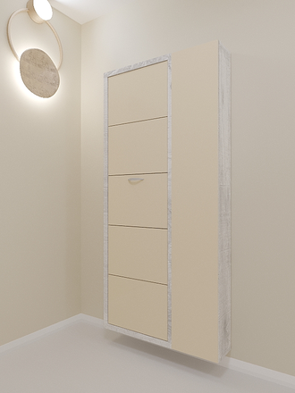 Обувница Айрон-5 Дуэт (фасад стекло капучино)