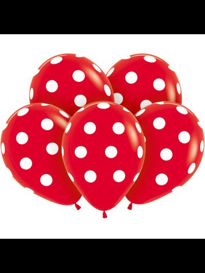 Воздушные шары с гелием ""Кружки" красный цвет 30см