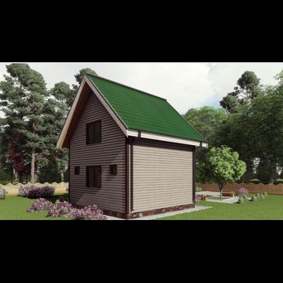 Двухэтажный каркасный дом с двумя спальнями 50м² (SK64)